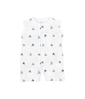 LydaBaby White Small Sailboats Romper