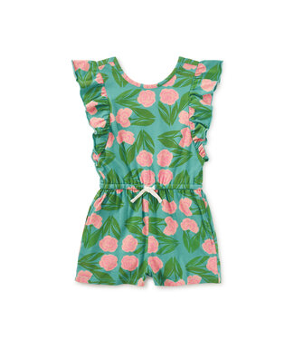 Tea Collection Carnation Floral Flutter Sleeve Romper