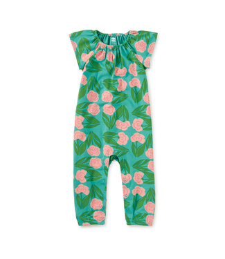 Tea Collection Carnation Floral Tulip Sleeve Romper