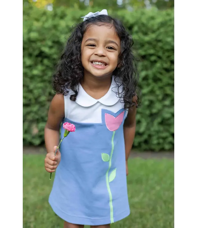Pique Knit Dress with Tulip