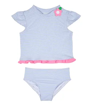 Florence Eiseman Cap Sleeve Rash Guard Tankini with Flower