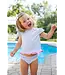 Cap Sleeve Rash Guard Tankini with Flower