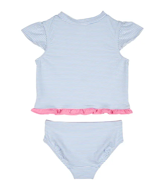 Cap Sleeve Rash Guard Tankini with Flower