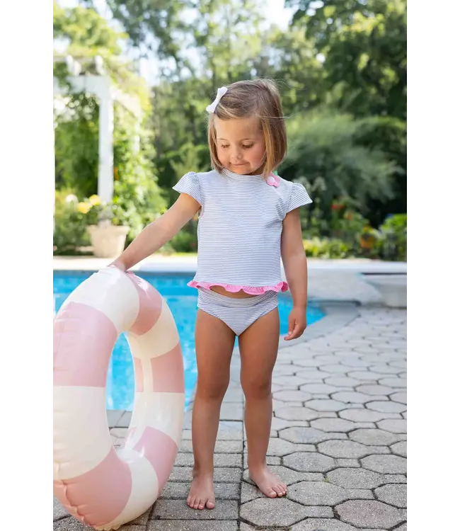 Cap Sleeve Rash Guard Tankini with Flower
