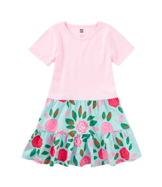 Tea Collection Spinning Carnations Tier Skirted Twirl Dress