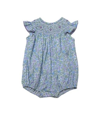 Three Sisters Lilac Floral Smocked Bubble