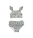 babysprouts Aqua Grey Floral Two Pc. Swimsuit