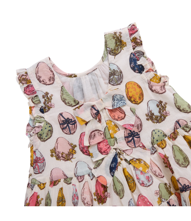 Pink Chicken Multi Eggs Eloise Ruffle Dress