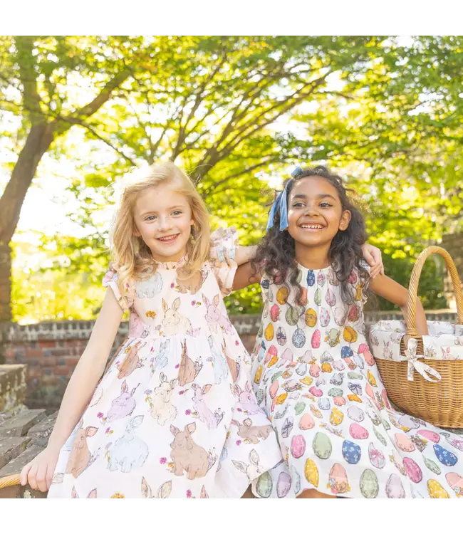 Pink Chicken Multi Eggs Eloise Ruffle Dress