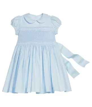 Little English Lt. Blue/White Smocked Emery Dress