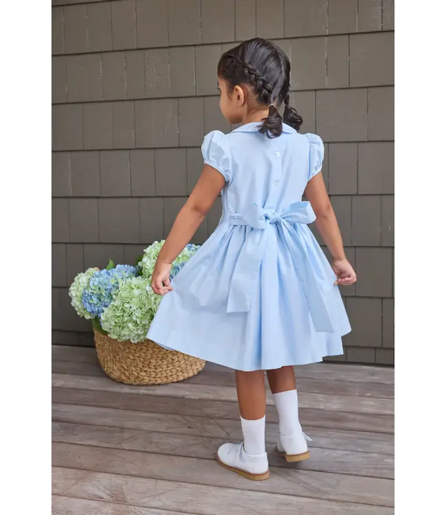 Lt. Blue/White Smocked Emery Dress