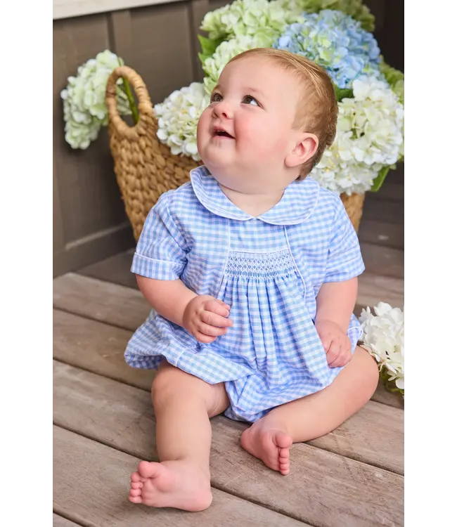 Little English Mayfair Gingham Chest Smocked Bubble