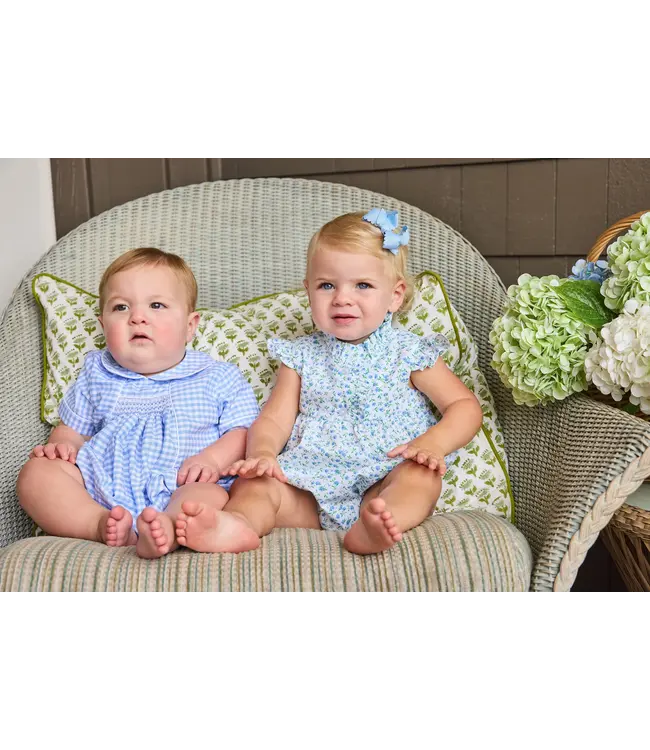 Little English Mayfair Gingham Chest Smocked Bubble