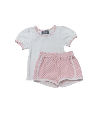 Pink Gingham Short Set