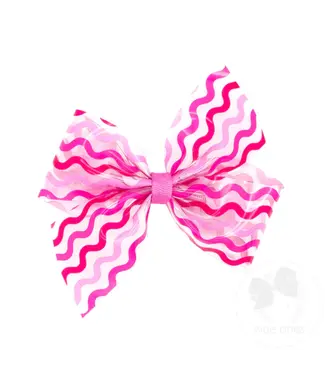 Wee Ones Medium Pink Vinyl Squiggle Bow