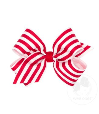 Wee Ones Medium Red Stripe Bow