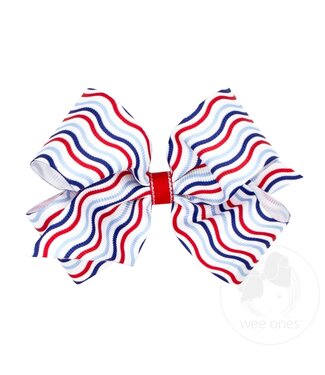 Wee Ones Americana Stripe Bow Medium