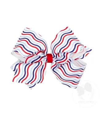 Wee Ones Americana Stripe Bow King