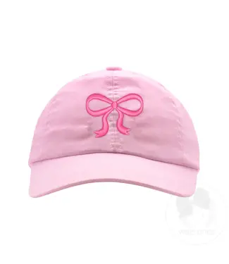 Wee Ones Pink Bow Embroidered Chambray Ball Cap Kids