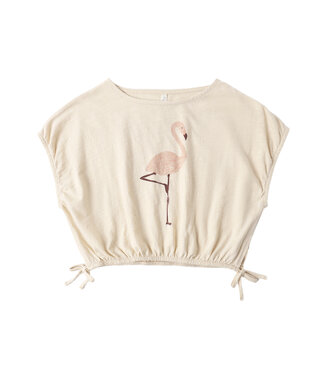 Rylee & Cru Shell Flamingo Cropped Cinch Tee