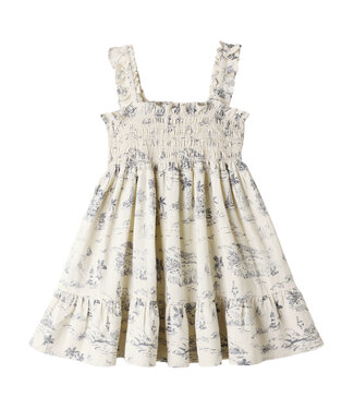 Rylee & Cru Natural Ocean Toile Sutton Dress
