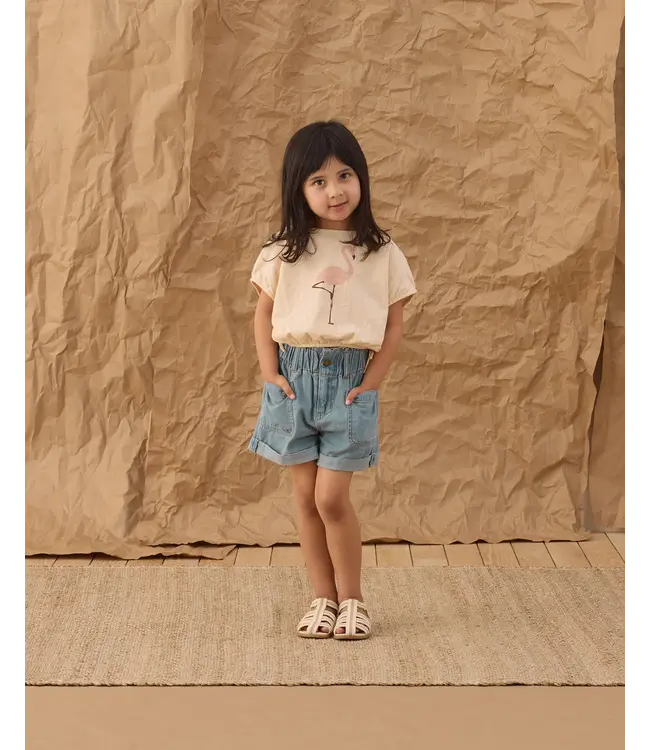 Rylee & Cru Shell Flamingo Cropped Cinch Tee