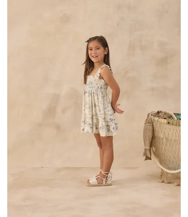 Natural Ocean Toile Sutton Dress