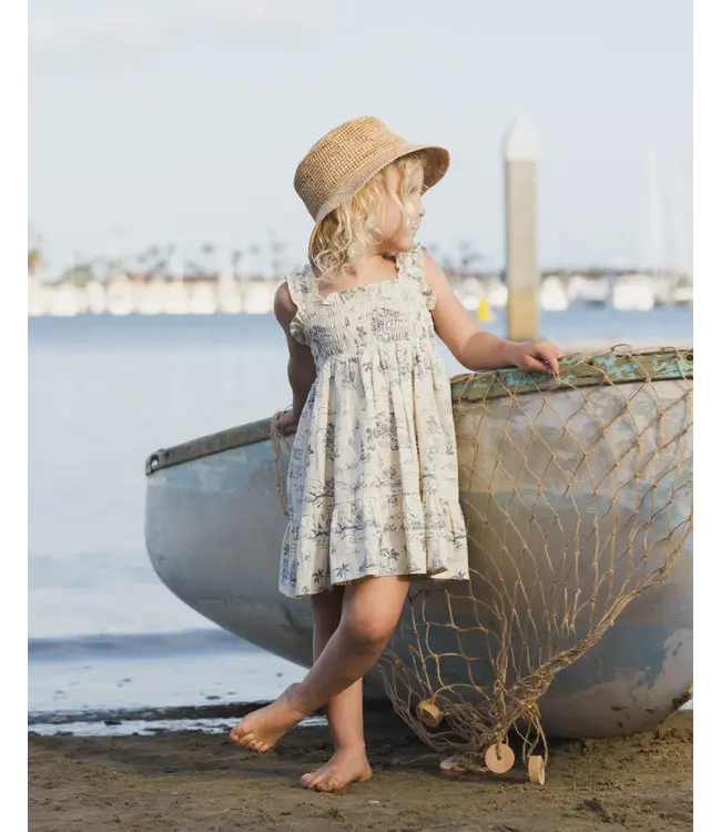 Natural Ocean Toile Sutton Dress
