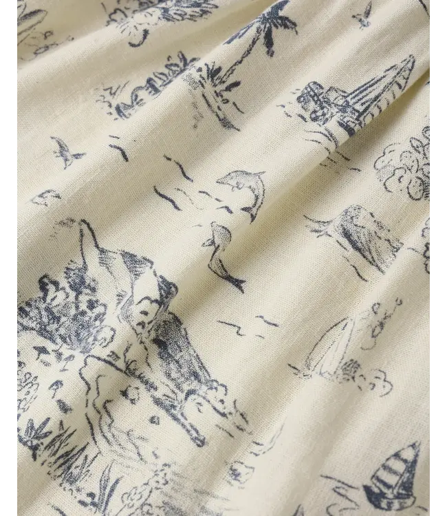 Natural Ocean Toile Sutton Dress