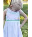 Check Seersucker Dress with Golf Cart