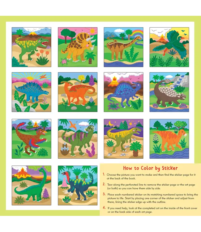 First Color by Sticker Dinosaurs