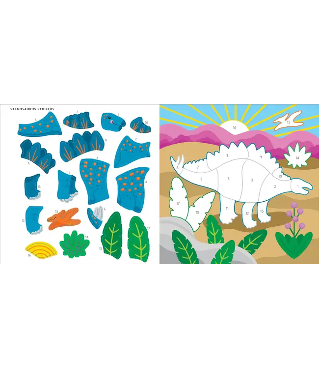 First Color by Sticker Dinosaurs