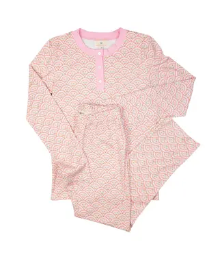 Smockingbird Floral Valentines Scallop PJ Set