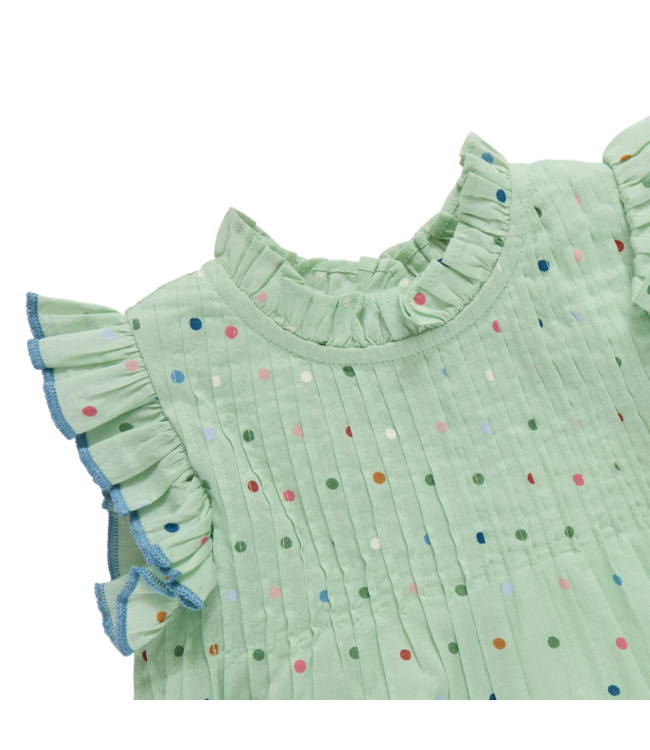 Pink Chicken Pastel Green Polka Dot Jaipur Dress