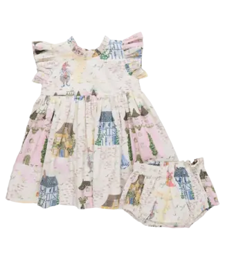 Pink Chicken Whimsical Castle Jennifer Dress Set