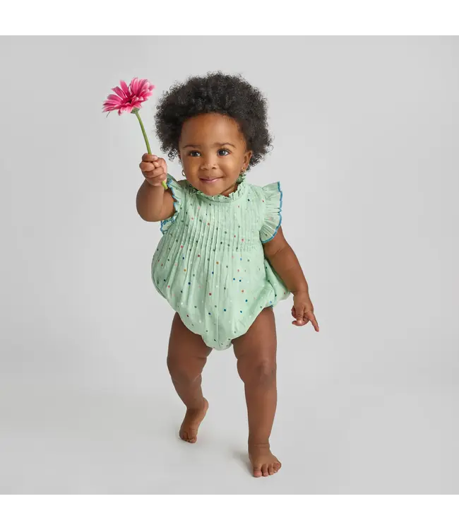 Pink Chicken Pastel Green Polka Dot Jaipur Bubble