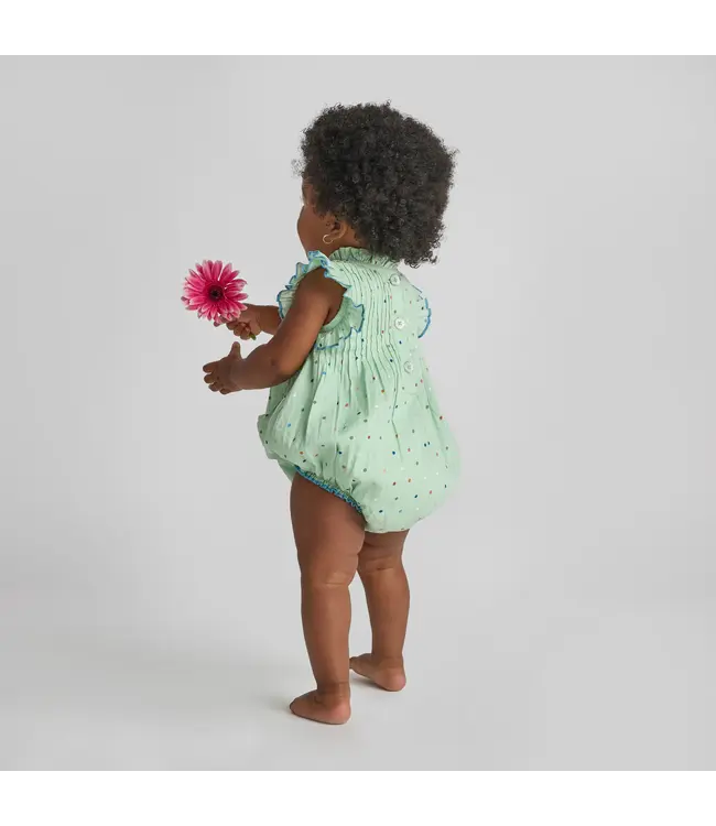 Pink Chicken Pastel Green Polka Dot Jaipur Bubble