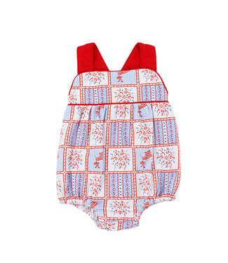 Cypress Row Patriotic Patchwork Silas Sunsuit