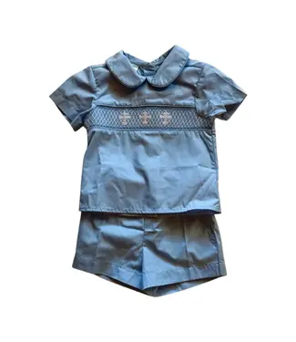 City Beautiful Smocked Cross Boy Short Set