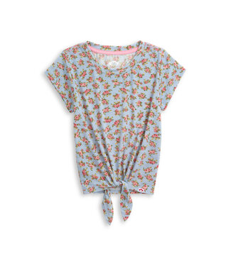 appaman Blue Floral Allison Tie Front Tee