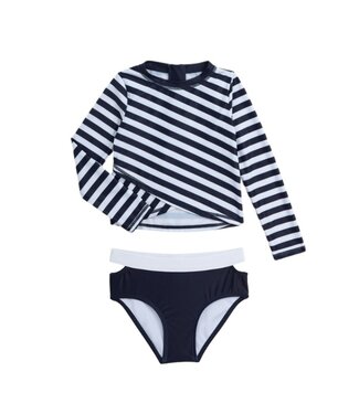 appaman Navy Stripes Oceana Rash Guard Swimsuit