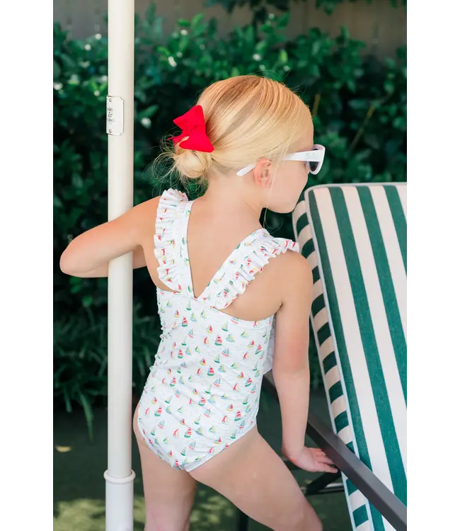the proper peony Yacht Ruffle One Piece Swimsuit