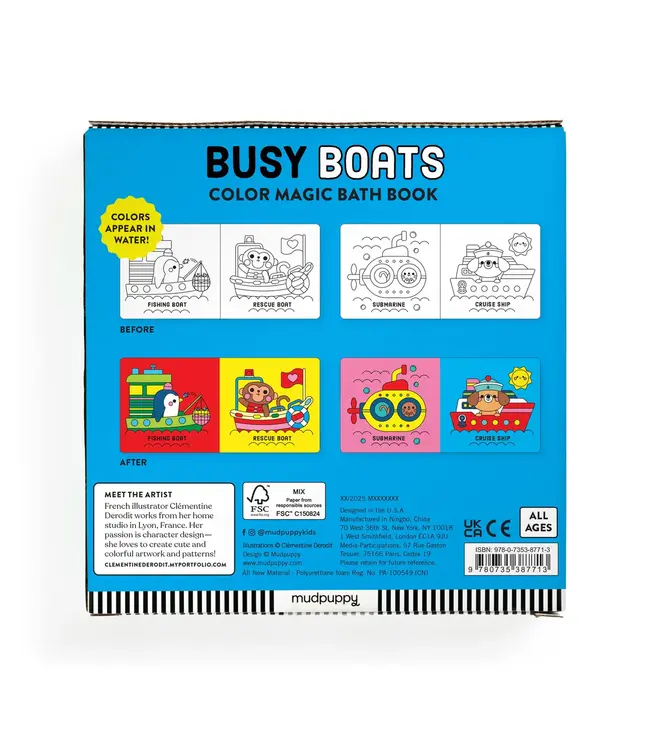 hachette book group Busy Boats Color Magic Book