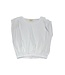 Tenly White Cotton Jersey Shoulder Pleat Tank