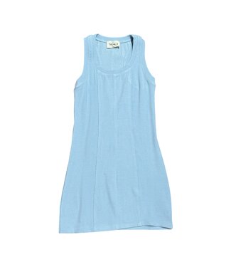 Tenly Saltwater Taffy Rib Raw Edge Racer Tank Dress