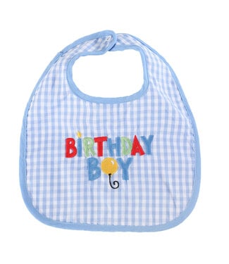 Lil Cactus Blue Gingham Birthday Boy Bib