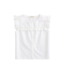 nella june White Ruffle Button Down Tank