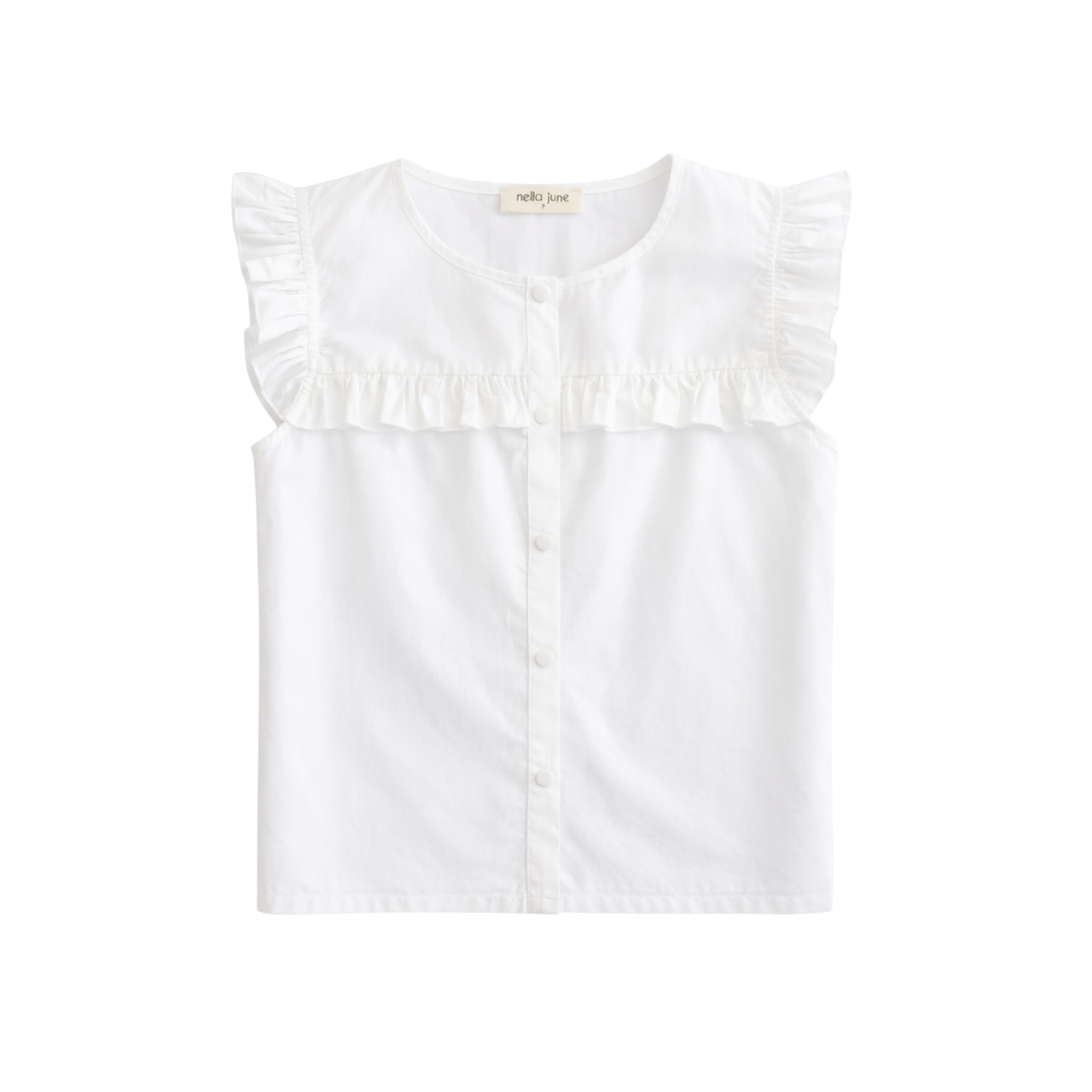 White Ruffle Tank nella june White Ruffle Button Down Tank | Polliwogs - Polliwogs ...