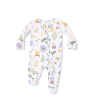 Angel Dear Blue Camping 2 Way Zip Footie