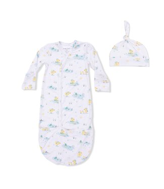 Angel Dear Cream Frog and Duck Pond Gown and Knotted Hat